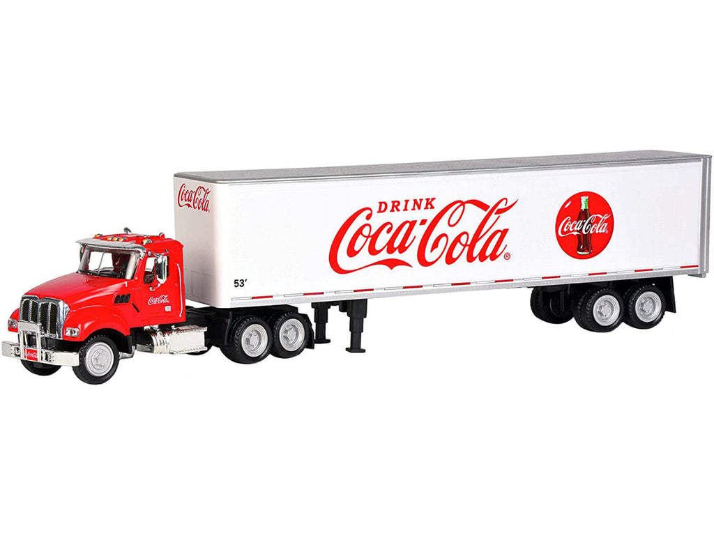 Truck Tractor with 53' Trailer "Drink Coca-Cola" Red and White 1/50 Diecast Model by Motorcity Classics-2