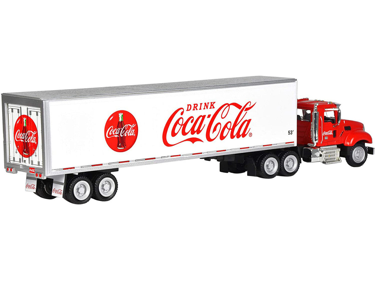 Truck Tractor with 53' Trailer "Drink Coca-Cola" Red and White 1/50 Diecast Model by Motorcity Classics-1