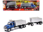 Freightliner 114SD Dump Truck with Twin Dump Body Blue "Long Haul Trucker" Series 1/32 Diecast Model by New Ray-0
