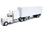 Peterbilt 379 Truck with Dry Goods Trailer White "Long Haul Trucker" Series 1/32 Diecast Model by New Ray-1
