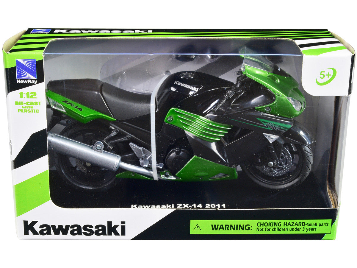 2011 Kawasaki ZX-14 Ninja Green Motorcycle Model 1/12 by New Ray-2