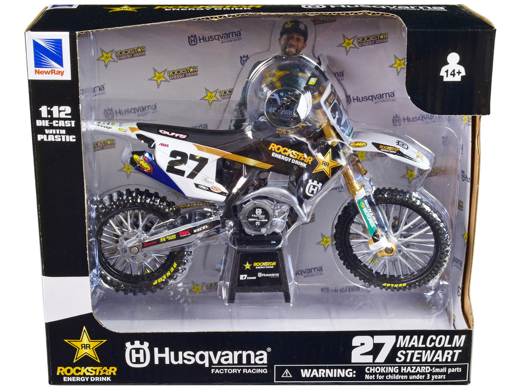 Husqvarna FC450 Motorcycle #27 Malcolm Stewart "Rockstar Energy Drink" 1/12 Diecast Model by New Ray-1