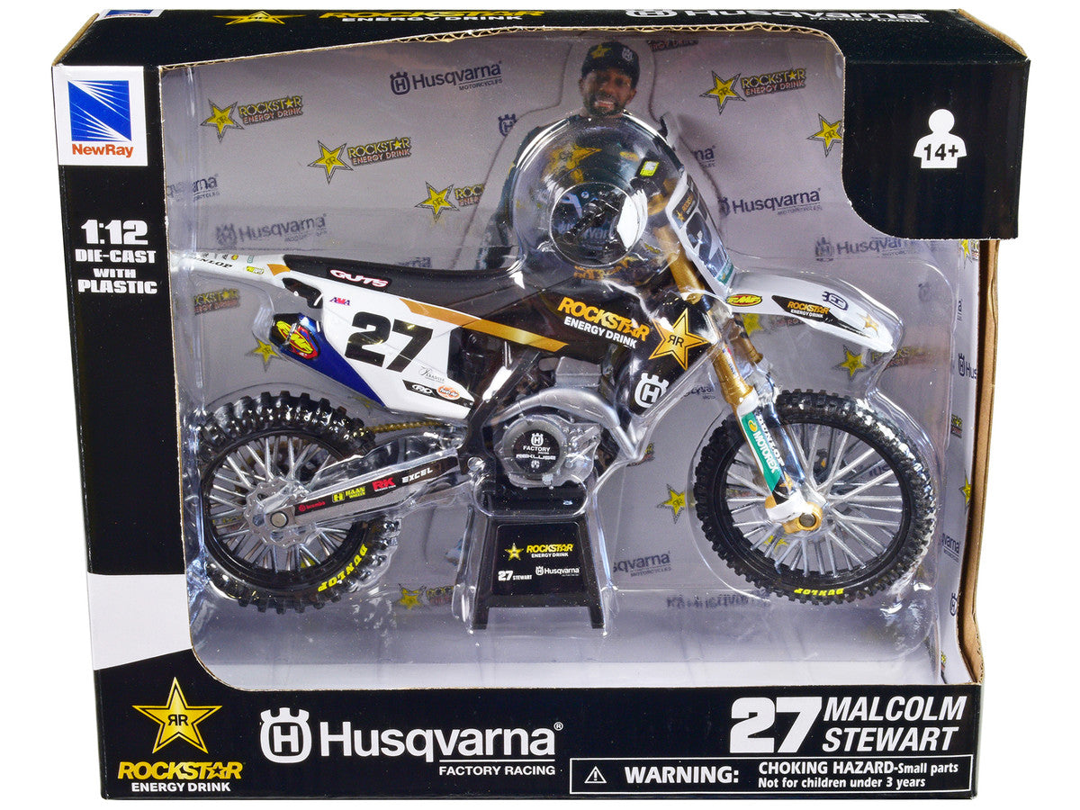 Husqvarna FC450 Motorcycle #27 Malcolm Stewart "Rockstar Energy Drink" 1/12 Diecast Model by New Ray-1