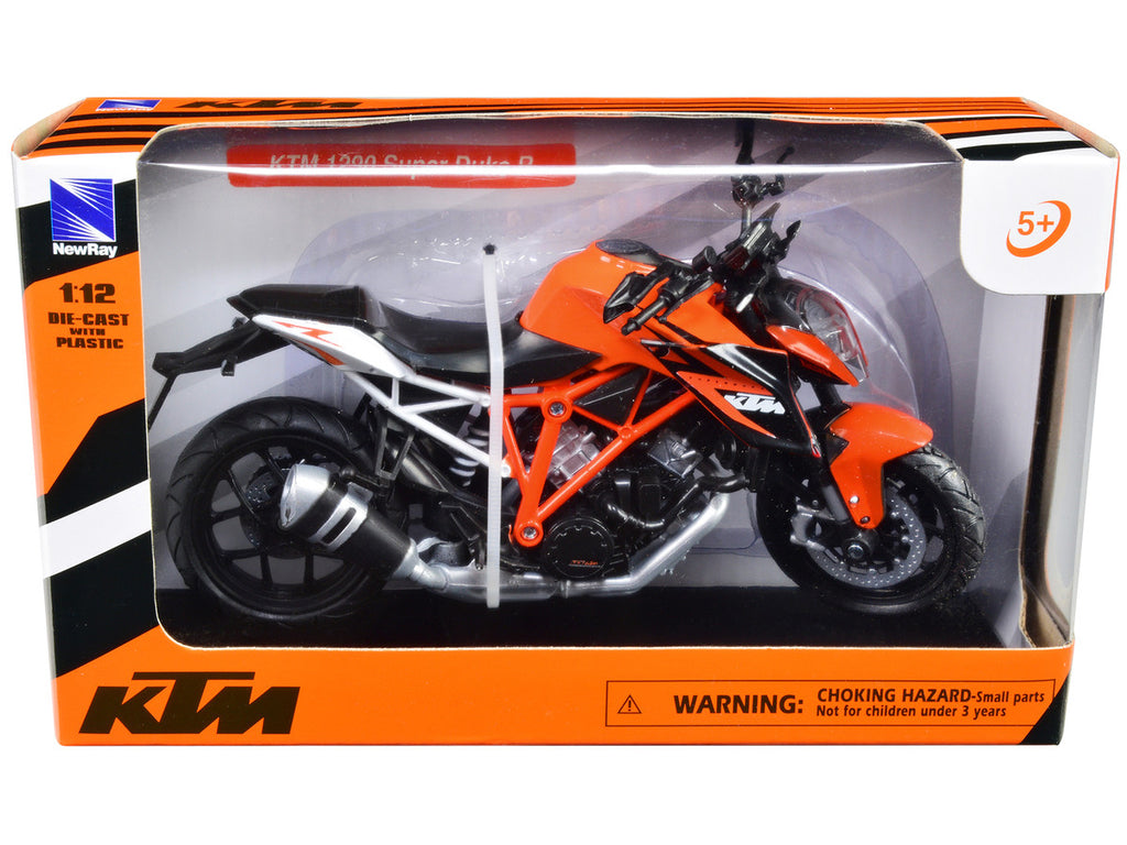 KTM 1290 Super Duke R Motorcycle Orange 1/12 Diecast Model by New Ray-2