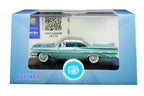 1959 Pontiac Bonneville Coupe Seaspray Green with Silver Top 1/87 (HO) Scale Diecast Model Car by Oxford Diecast