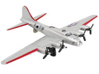 Boeing B-17 Flying Fortress Bomber Aircraft Silver Metallic "United States Army Air Force" with Runway Section Diecast Model Airplane by Runway24-2