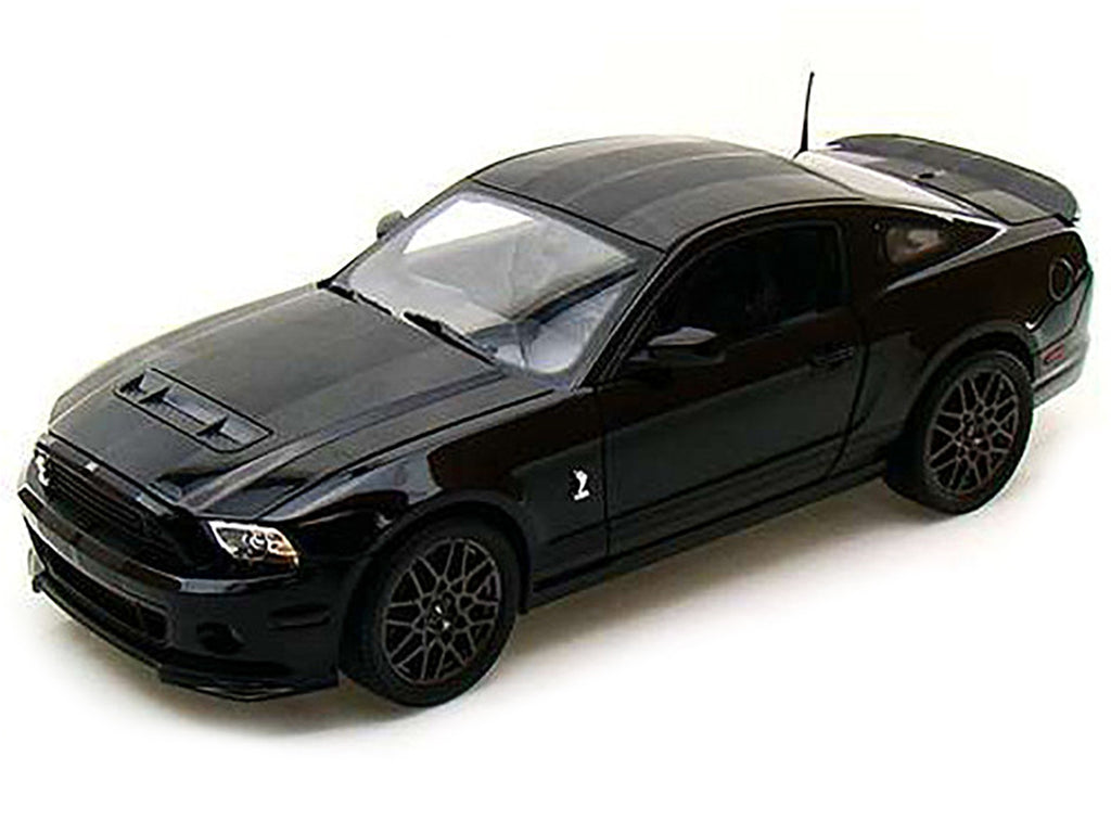 2013 Ford Shelby Mustang Cobra GT500 SVT Black with Black Stripes 1/18 Diecast Car Model by Shelby Collectibles-1