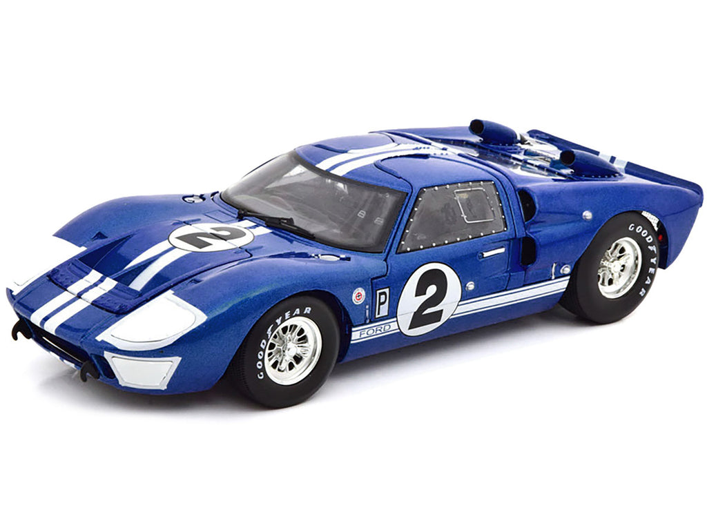 1966 Ford GT40 GT 40 Mark II #2 Blue 12 Hours of Sebring 1/18 Diecast Car Model by Shelby Collectibles-1