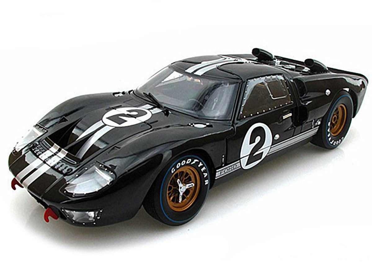 1966 Ford GT-40 MK II #2 Black 1/18 Diecast Model Car by Shelby Collectibles-0