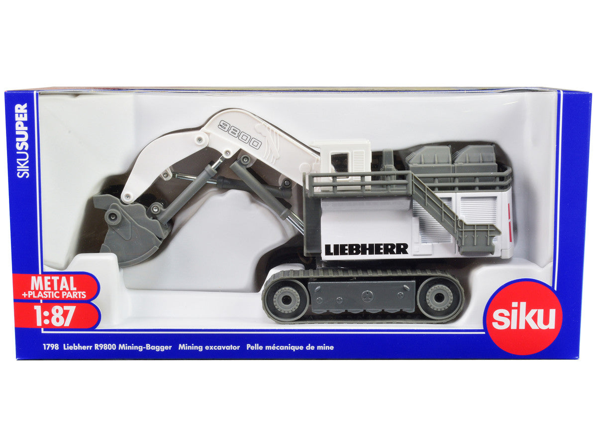 Liebherr R9800 Mining Excavator White and Gray 1/87 (HO) Diecast Model by Siku-0