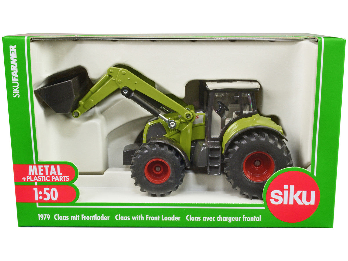 Claas Axion 850 Tractor with Front Loader Green with Gray Top 1/50 Diecast Model by Siku-0