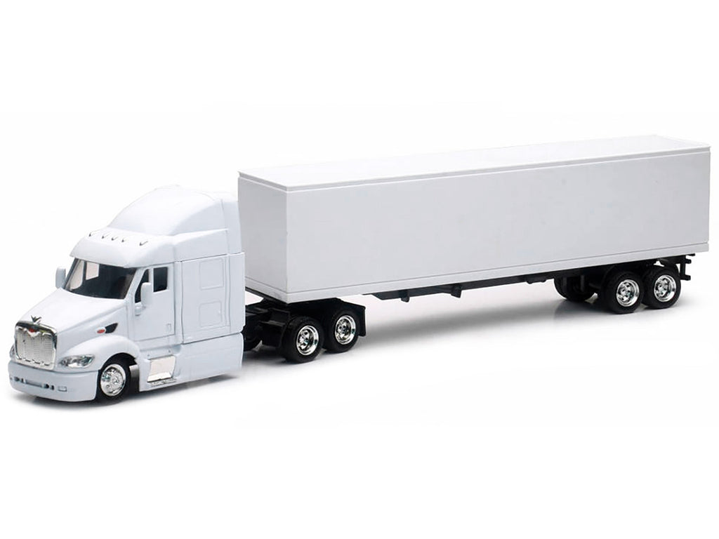Peterbilt 387 Truck with Dry Goods Trailer White "Long Haul Trucker" Series 1/43 Diecast Model by New Ray-1