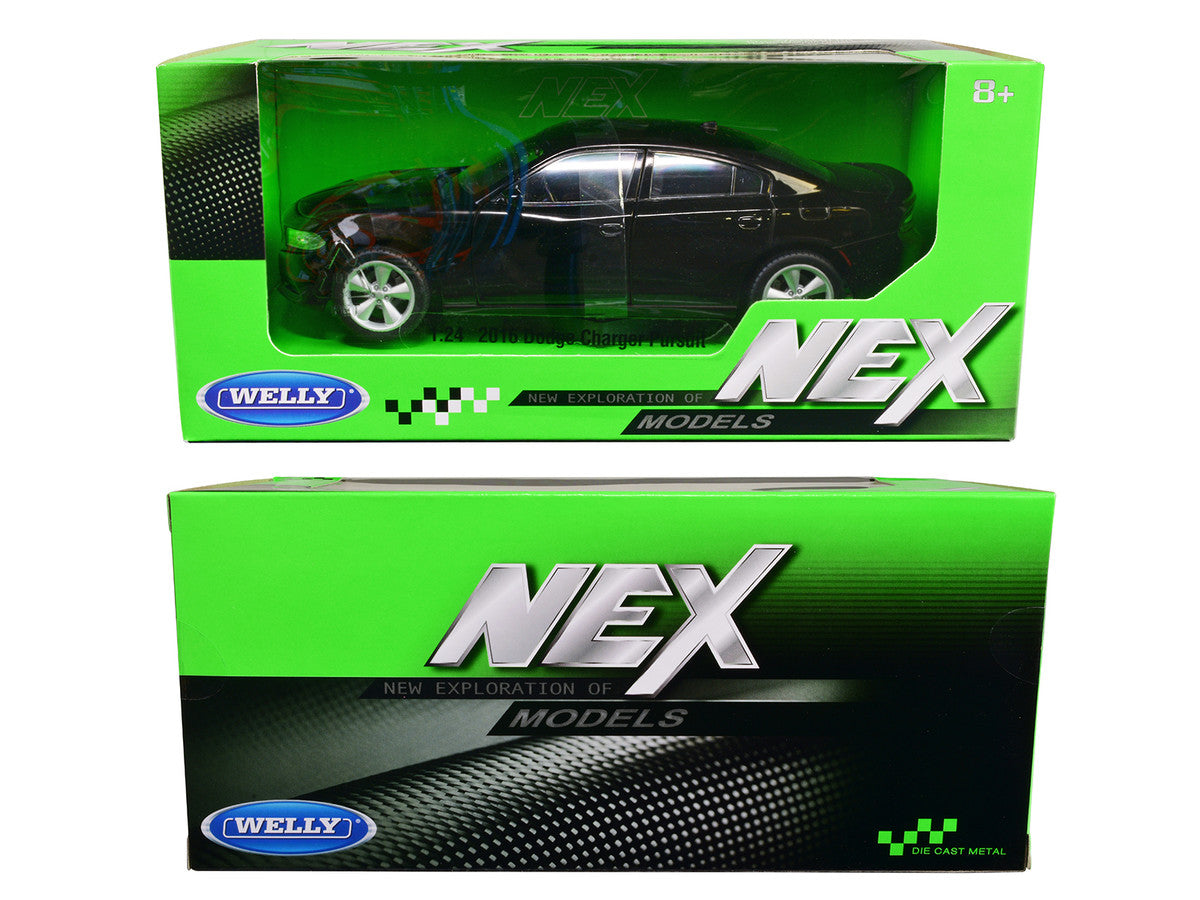 2016 Dodge Charger R/T Black "NEX Models" 1/24-1/27 Diecast Model Car by Welly-2